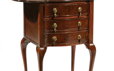 Queen Anne-Style Burlwood Side Table