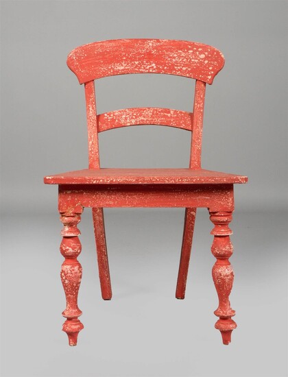 RED PAINTED CHILD'S CHAIR