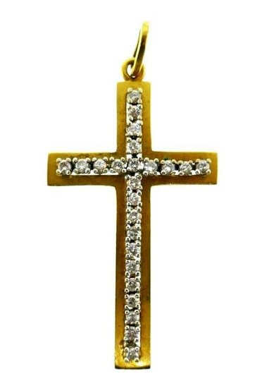 RELIGIOUS 14k Yellow Gold & Diamond Cross Pendant
