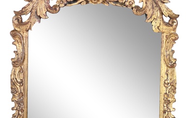ROCOCO STYLE GILTWOOD MIRROR 49 x 27 in. (124.5 x 68.6 cm.)
