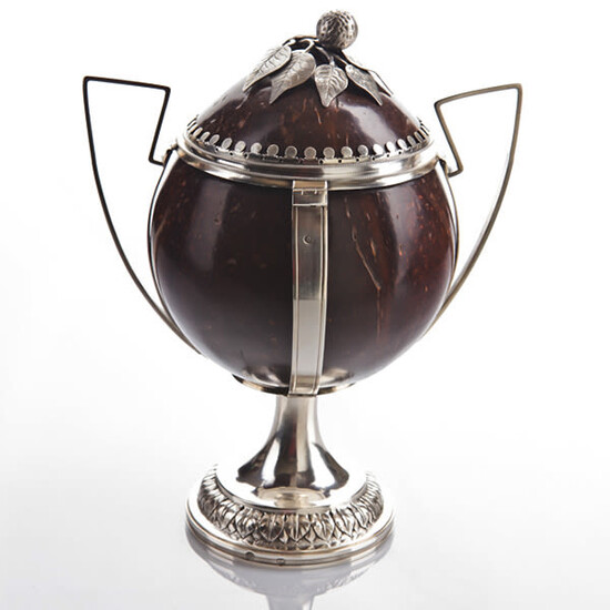 Rare Austro-Hungarian Silver Mounted Coconut Goblet Cup, Pressburg, 1819.