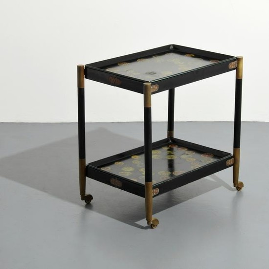 Rare Piero Fornasetti Folding Cart, Removable Trays
