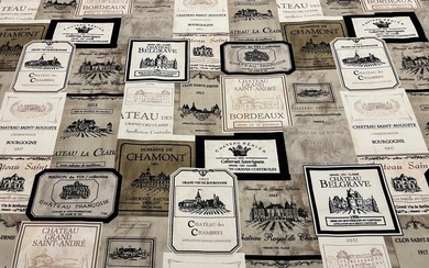 Rare cotton fabric themed on cases of fine wines - Upholstery fabric - 300 cm - 280 cm