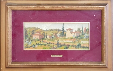 Renzo Paoletti "Tuscan Landscape" oil on board, 33 x 50cm (frame), signed lower left