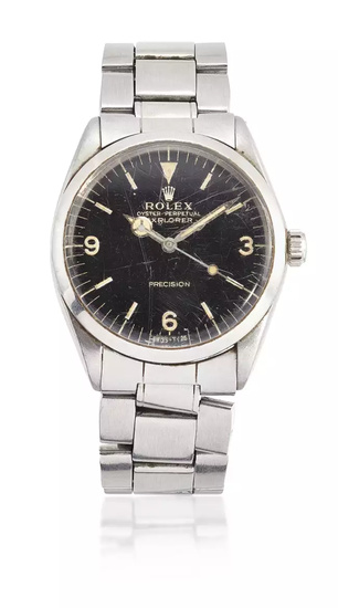 Rolex. A stainless steel automatic bracelet watchExplorer, Ref 5500, Serial number 1738287,...