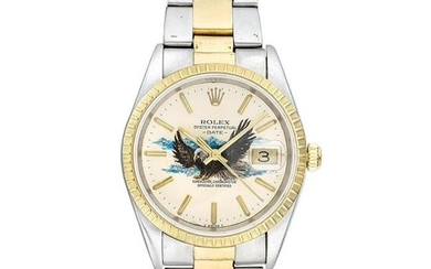 Rolex Date Ref. 15223 Two Tone with Bald Eagle Motif Automatic 34mm