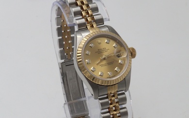 Rolex Datejust Champaign Diamond Dial Two Tone Jubilee Bracelet Ref. 69173