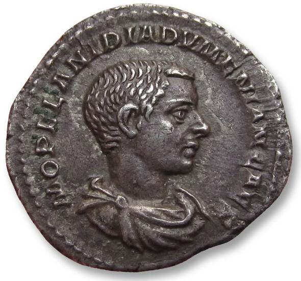 Roman Empire - AR denarius, Diadumenian / Diadumenianus as Caesar, Rome 217-218 A.D.- Silver