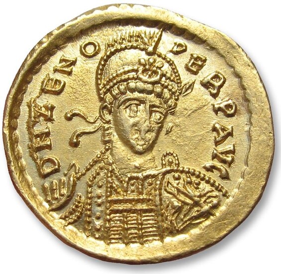 Roman Empire. Zeno (AD 474-491). Gold Solidus,Constantinople mint 476-491 A.D. - 2nd reign, officina I