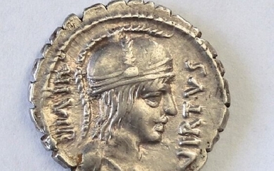 Roman Republic. Mn. Aquillius Mn.f Mn.n, 65 BC. AR Denarius serratus,Mn. Aquillius 65 BC. Rome