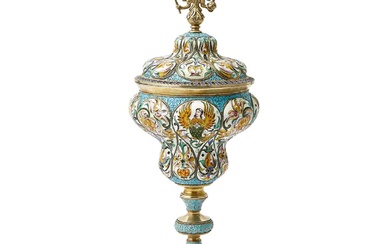 Russian Silver-Gilt and Cloisonné Enamel Cup and Cover