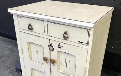 Rustic Shabby Chic Two Drawer and Door Cabinet (H:85 W:64 D:51cm)