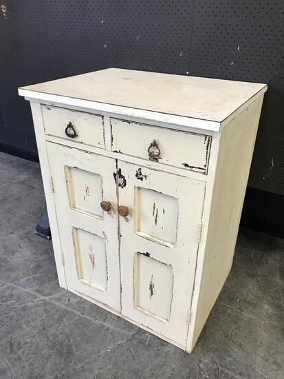 Rustic Shabby Chic Two Drawer and Door Cabinet (H:85 W:64 D:51cm)