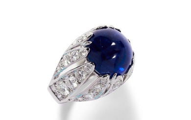 SAPPHIRE AND DIAMOND RING, FRANCE