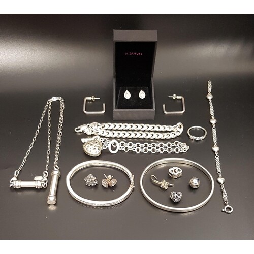 SELECTION OF SILVER JEWELLERY including a Pandora Sparkling ...