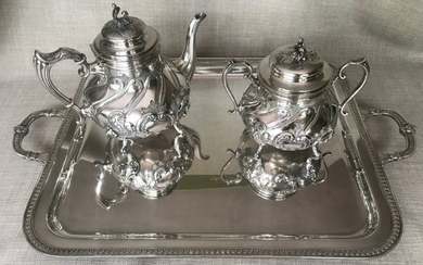 SHEFFIELD modèle rocaille - Coffee service (3) - Silver plated