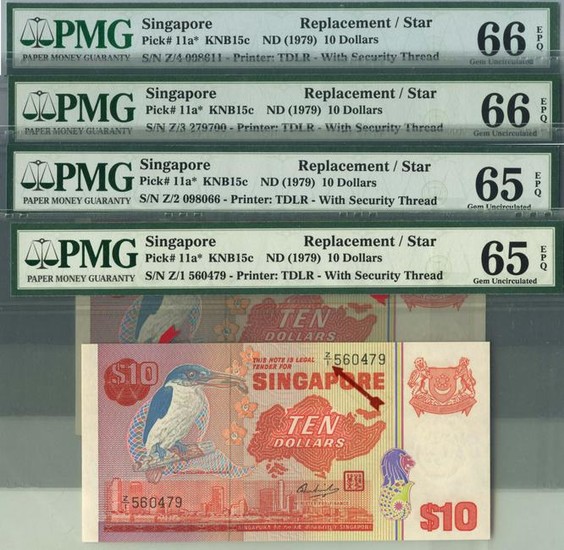 SINGAPORE Bird Series $10 Full set of Replacement Note