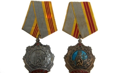 SOVIET RUSSIAN ORDERS OF LABOR GLORY 2 & 3 CLASS