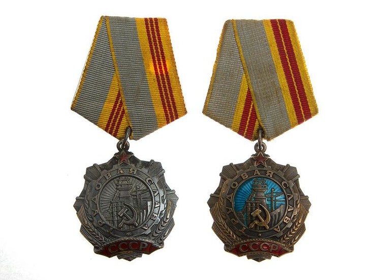 SOVIET RUSSIAN ORDERS OF LABOR GLORY 2 & 3 CLASS
