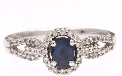 Sapphire and diamonds ring.