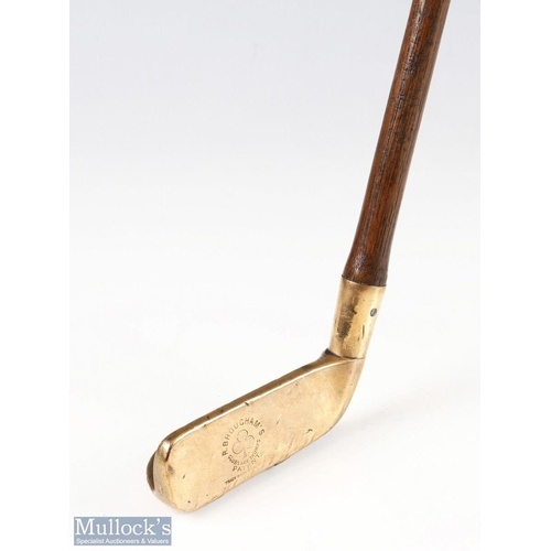 Scarce R Brougham's patent 'Clubs are Trumps' brass putter w...