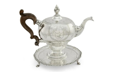 Scottish George III silver teapot & stand, Welsh