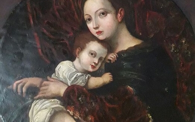 Scuola Ispano-Fiamminga, XVI secolo - Madonna con bambino