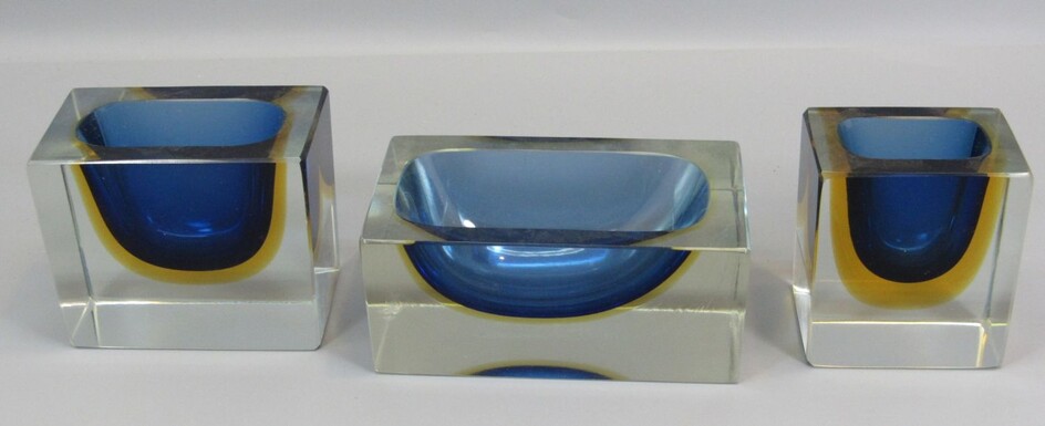 Set of 3 Murano Glass Items, Apparently for a Writing Table