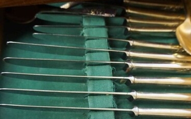 Sheffield Silver Plated Part Canteen of Cutlery, Approximately 40 pieces, Enclosed in a Wooden