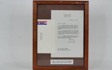 Signed Richard Nixon Letter to Mrs. Bushman