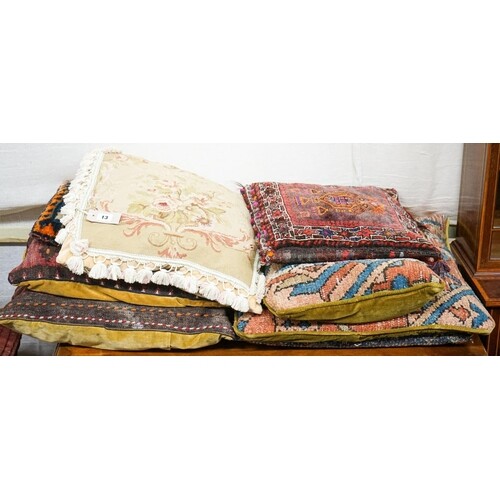 Six Caucasian, Kelim , North West Persian cushions and an Au...