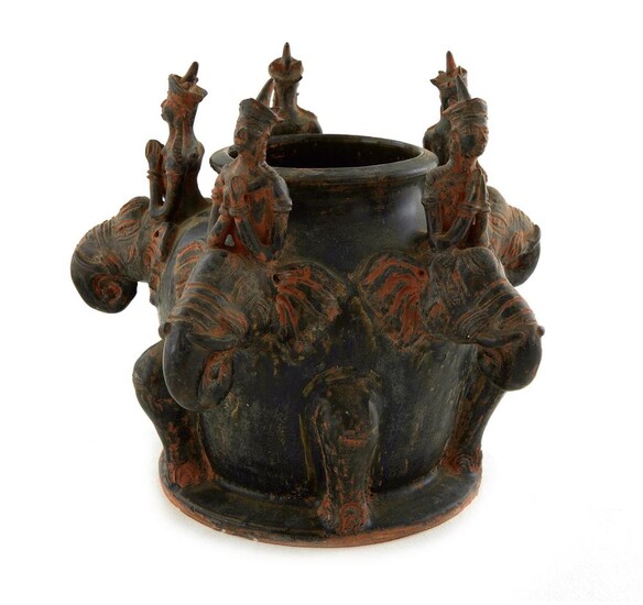 Southeast Asian ceramic vessel on stand