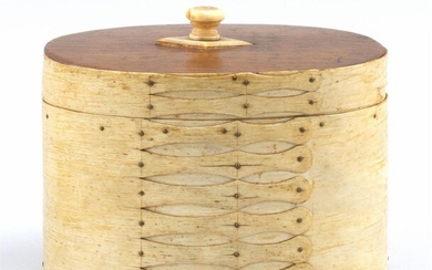WHALEBONE AND WOOD DITTY BOX Mid-19th Century Lid...