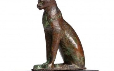 Statuette de chatte Bastète assise