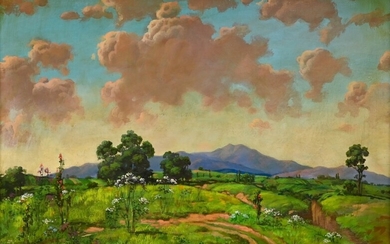 Stepan Fedorovic KOLESNIKOV (1879 - 1955) Paysage de printemps, 1951 huile sur...