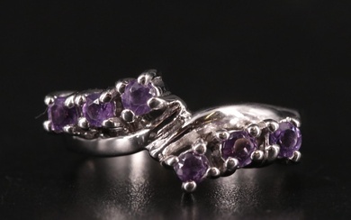 Sterling and Amethyst Bypass Ring