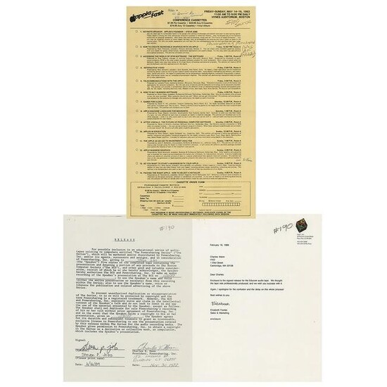 Steve Jobs 1989 Document Signed