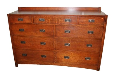 Stickley mission oak 9 drawer low chest in good condition