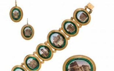 Suite of Antique Gold and Micromosaic Jewelry