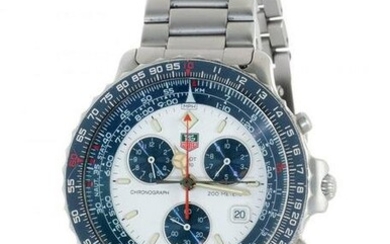 TAG HEUER Pilot Chronograph watch ref. 530806, for men/Unisex. In stainless steel. Circular dial in