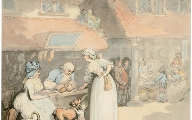 THOMAS ROWLANDSON (LONDON 1756-1827), At the cobblers