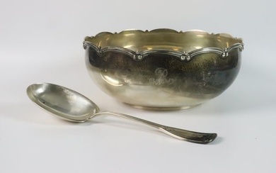 TIFFANY MAKERS STERLING BOWL & SERVING SPOON