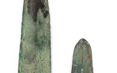 TWO BRONZE BLADES, GE China, late Shang – early Zhou...