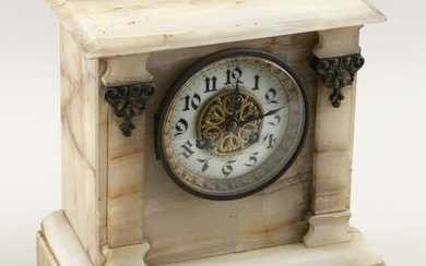 TWO MANTEL CLOCKS Late 19th Century Heights 9.5”