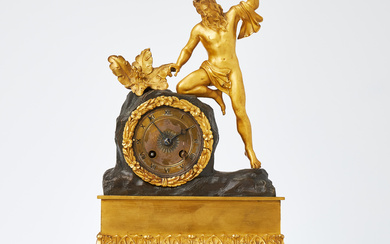 Table pendant, 19th century, depicting Zeus with a thunderclap, bronze, partly dark patinated.