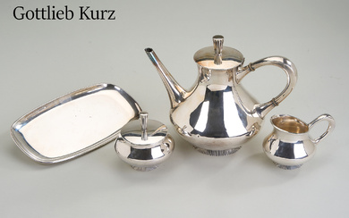 Teaset , silver 925, german 1950s, timeless design, comprised of:...
