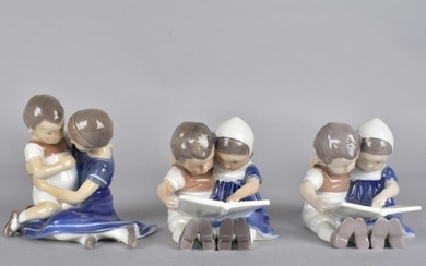 Three Danish Glazed Porcelain Figural Groups
