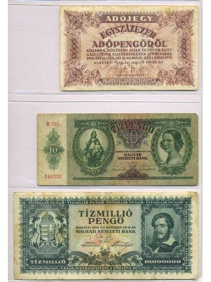 Three Hungarian Bank Notes