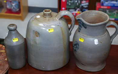 Three Pieces of American Salt-Glazed Stoneware