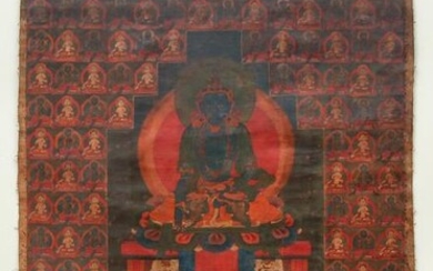 Tibetan Thangka Akshobhya Buddha Taras
